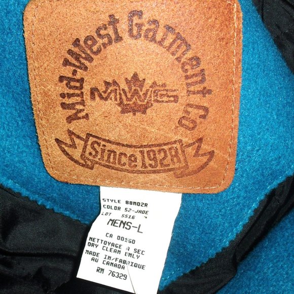 Mid West Garment Mens Aztec Print Vintage Teal Full Zip Jacket Coat sz Large New - Picture 6 of 6